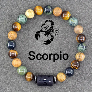 Natural Stone Zodiac Bracelet for Men and Women - 1pc Adjustable Boho Birthstone Jewelry, No Plating Turquoise Gem, Perfect for Cancer, Virgo, Leo, Libra, Friendship & Father's Day Gift