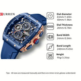 Stylish Men's Barrel-Shaped Quartz Watch with Large Dial - Waterproof, Silicone Strap, Date Feature, Alloy Case, Fashionable Business Style