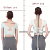 Back Posture Corrector 1pc -Upgraded Detachable Scoliosis Back Brace for Women, Yoga Posture Bar, Kyphosis Support Stretching Tool, Gymnastics Buckle Closure Hand Wash Iron Stick