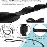 Yoga Foot & Leg Stretch Strap,Foot and Calf Stretcher Belt with Loops -Stretching Strap For Plantar Fasciitis, Heel Spurs, Foot Drop, Achilles Tendonitis & Hamstring (Black)