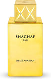 Swiss Arabian Shaghaf Oud Unisex Eau de Parfum 75ML - A blend of luxurious fragrances of Saffron, Oud, Rose, Praline and Vanilla - A bold and timeless oriental fragrance