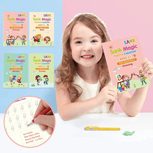 SANK Copybooks Pen Magic Copy Book Free Wiping Children's Kids Writing Sticker Practice Copybook For Calligraphy