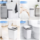 Bathroom Touchless Trash Can Waterproof Smart Automatic Motion Sensor Rubbish Can with Lid Electric Narrow Small Garbage