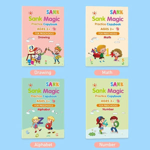 SANK Copybooks Pen Magic Copy Book Free Wiping Children's Kids Writing Sticker Practice Copybook For Calligraphy