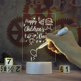 Beauenty LED Night Light Acrylic Note Board, Erasable Creative LED Night Light Message Board with Support Stand & Marker Pen