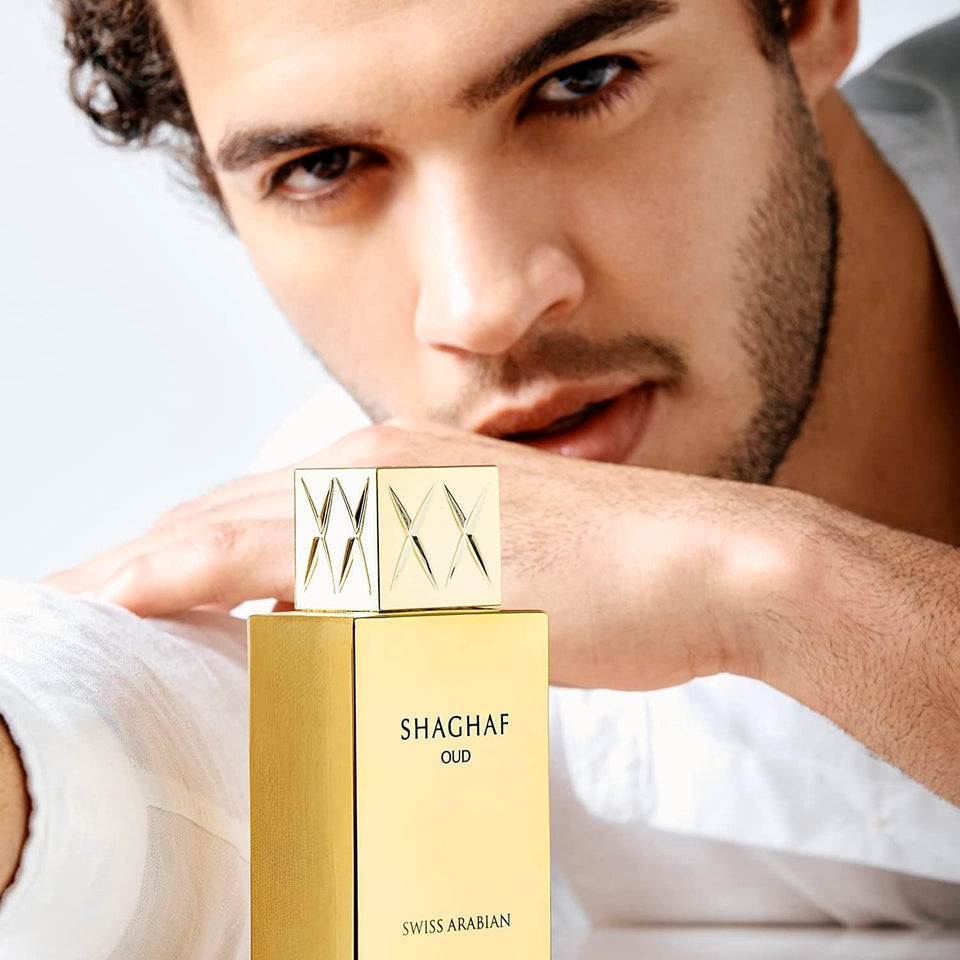 Swiss Arabian Shaghaf Oud Unisex Eau de Parfum 75ML - A blend of luxurious fragrances of Saffron, Oud, Rose, Praline and Vanilla - A bold and timeless oriental fragrance