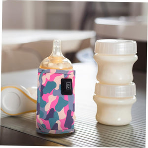 ERINGOGO Bottle Warmer Bottle Tote Bag USB Milk Heat Keeper Bottle Warming Bag Bottle Thermostat Portable Heater Bottle Milk Warmer Covers 900d Digital Printing