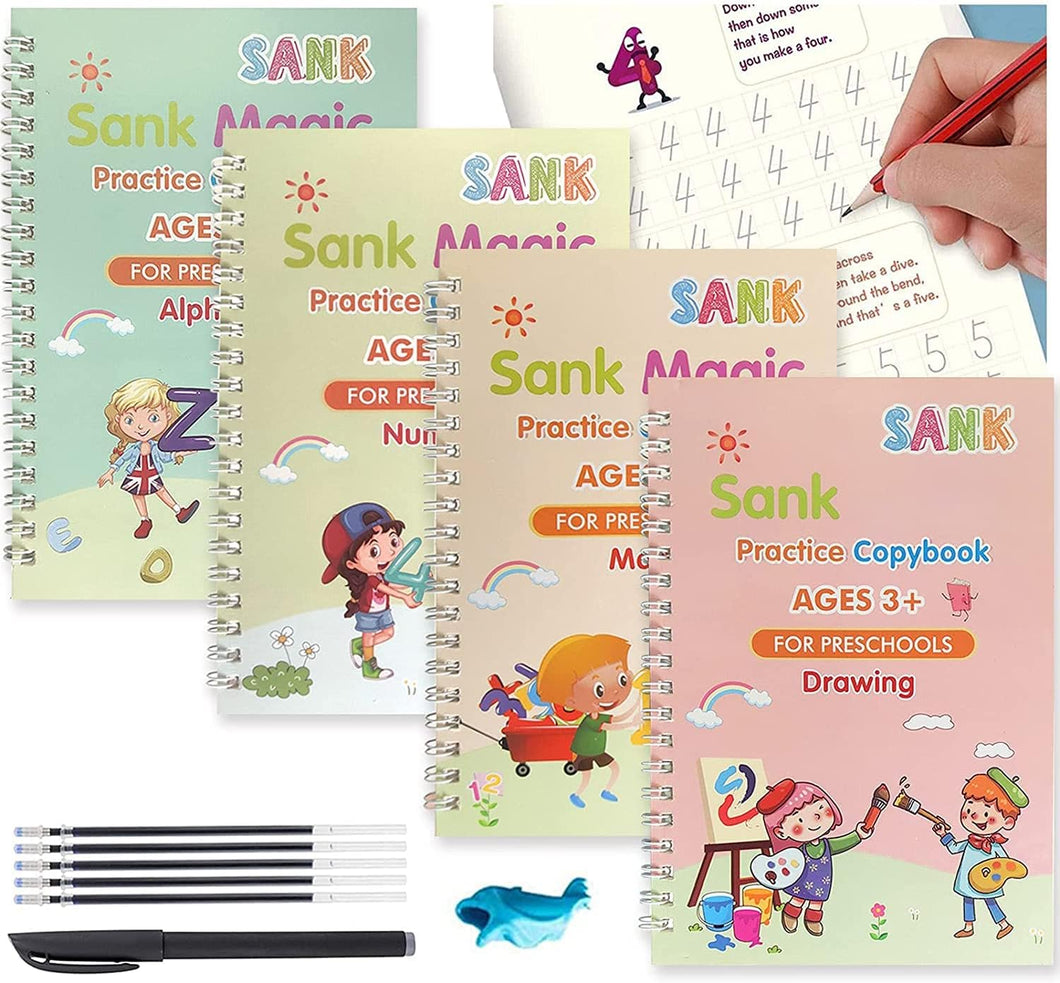 SANK Copybooks Pen Magic Copy Book Free Wiping Children's Kids Writing Sticker Practice Copybook For Calligraphy