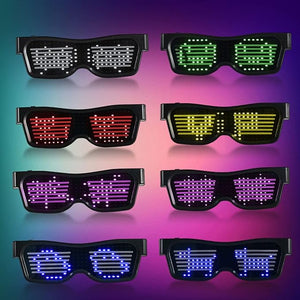 LED Light Up Glasses, Cyberpunk Luminous Glasses, Customizable Pattern Color Light Up Glasses for Masquerade Carnival Parties, Night Clubs, Music Festivals, Party Favors (USB Rechargeable)