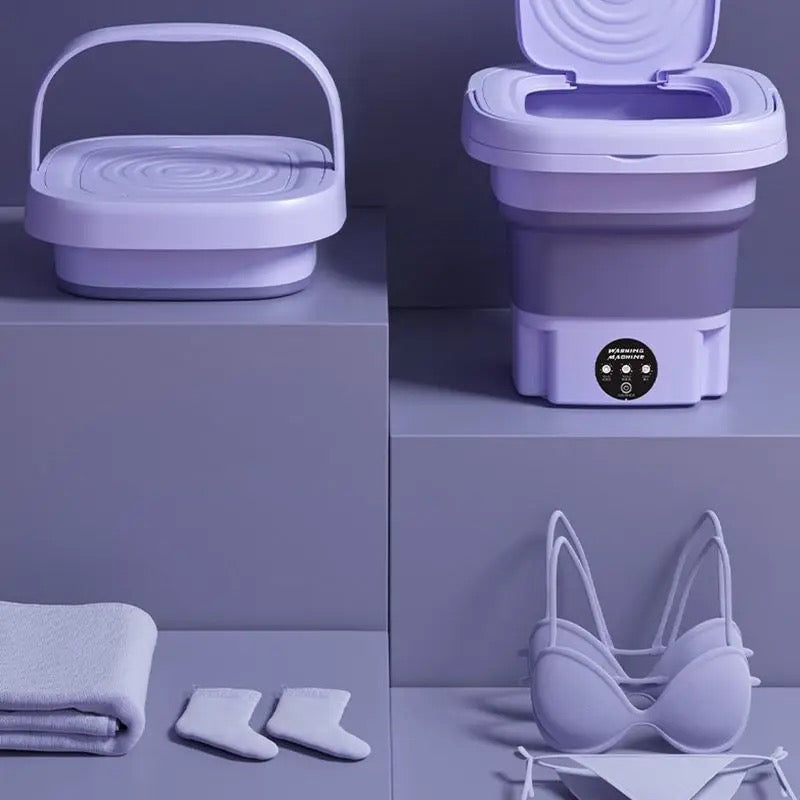 Home Small Folding Washing Machine Student Dormitory Underwear Socks Mini Cleaning Machine Portable Laundry Bucket