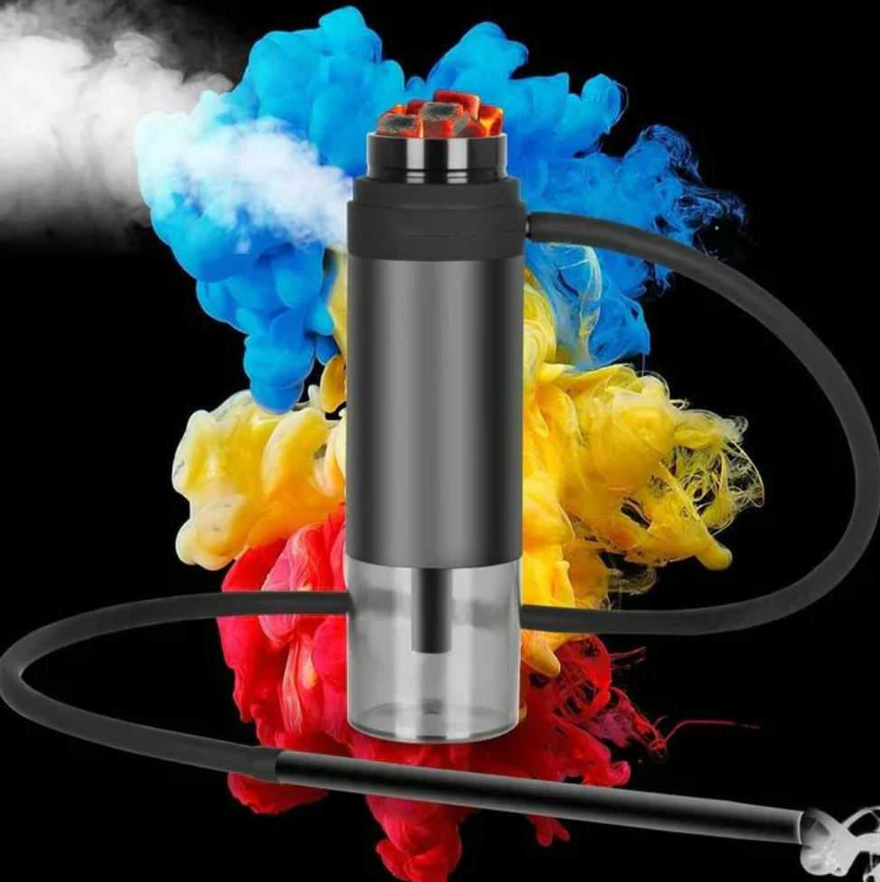 Portable Car Hookah Cup with Ceramic Tobacco Bowl Silicone Hose Acrylic Shisha Complete Set Outdoor Travel Smoking Accessories